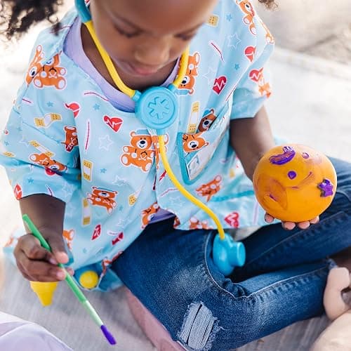 Melissa & Doug Nurse Costume, Pretend Play Dress Up Set (8-Pc) Scrubs, Stethoscope & Accessories, Role Play Toys for Kids 3+ thumbnail 7