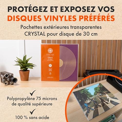 50x Pochettes Standard Disque Vinyles 33 Tours | Pochettes Crystal pour 33t Albums & LPs | Polypropylène Plastique Transparente Pochette thumbnail 2