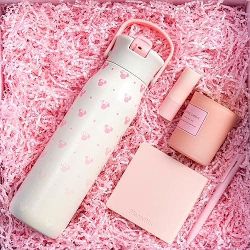 Zak Designs Disney Minnie Mouse Harmony Water Bottle for Travel or At Home, 32oz Stainless Steel is Leak-Proof When Closed and Vacuum Insulated with Straw Lid, Carry Handle, and 3D Artwork thumbnail 9