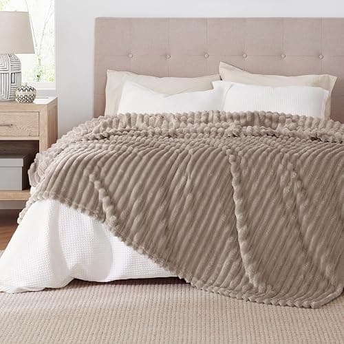 Bedsure GentleSoft Mocha Meringue California King Size Blanket for Couch - Cozy Soft Blankets for Women, Cute Small Fleece Throws for Girls, Birthday Gifts for Women, 102x96 Inches thumbnail 2