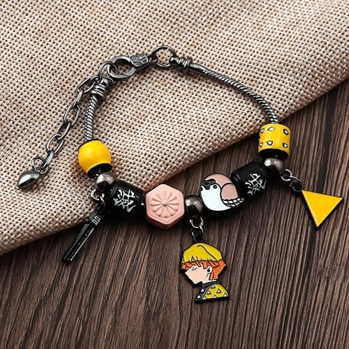 SONGCHANGJEWELRY Anime Slayer Beaded Bracelets Set – Tanjiro, Nezuko & Zenitsu Jewelry – Cosplay Gifts for Fans & Collectors thumbnail 5