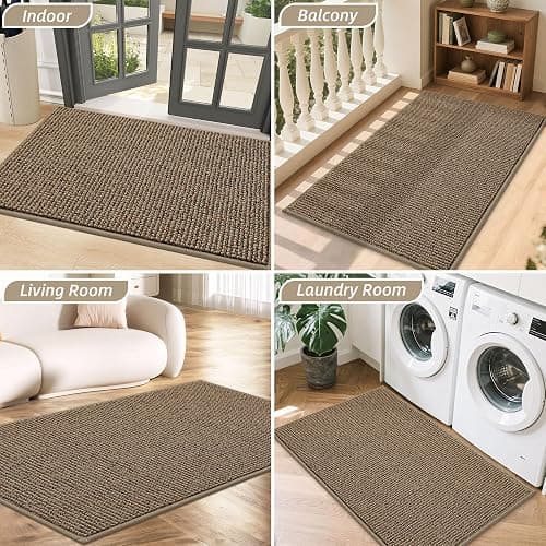 BEQHAUSE Dirt Trapper Door Mat 32" x 48", Non-Slip Washable Doormats Entrance Mat, Dirt Resistant and Absorbent Welcome Mat, Low Profile Floor Mats for Front Back Door and Entryway, Taupe thumbnail 8