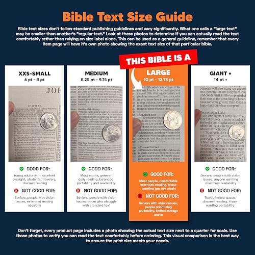 Personalized Compact Large Print Bible KJV Faux Leather Holy Bible Custom Name 3 Rows Of Text & Red-Highlighted Verses, Personal Gift for Christian & Religious Celebrations | Brown thumbnail 5