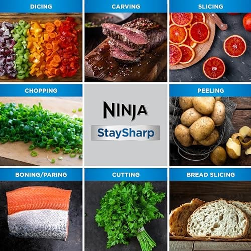 Ninja Foodi StaySharp Knife Block with Integrated Sharpener Deluxe 14-Piece Set K32014EUUK - Black thumbnail 8