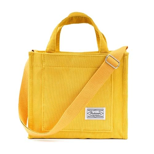 REDSINDA Aesthetic Corduroy Tote Bag Small Vintage Women Crossbody Bag Square Handbag Everyday Bag Mini Travel Shoulder Bag - Image 1