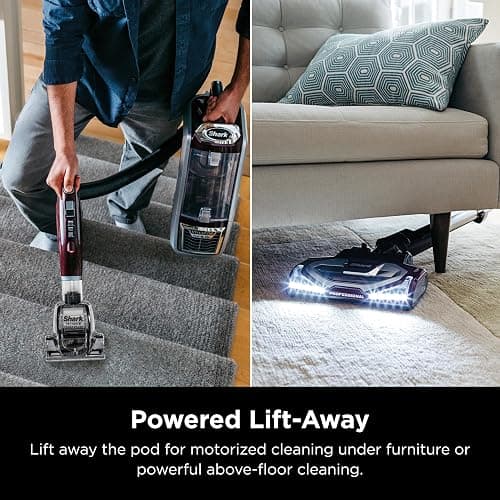 Shark NV752 Rotator Powered Lift-Away TruePet Upright Vacuum with HEPA Filter, Large Dust Cup Capacity, LED Headlights, Upholstery Tool, Perfect Pet Power Brush & Crevice Tool, Bordeaux thumbnail 2
