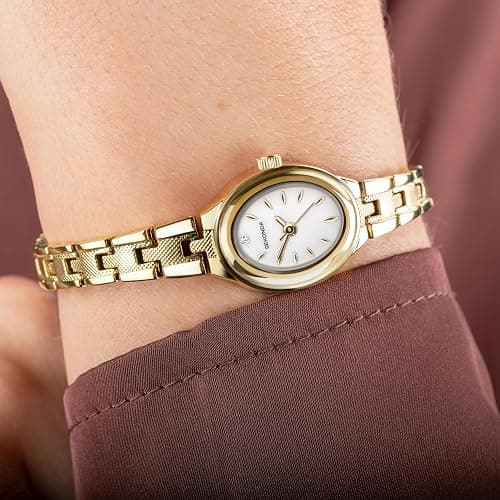 Sekonda Ladies Megan 21mm Oval Classic Analogue Watch with Mother of Pearl Stone Set Dial thumbnail 3