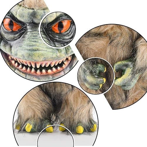 Alien Monster Prop Doll, Creepy Plush Doll Movie Stuffed Toy, Green Funny Ugly Space Crite Horror Gifts for Adult Collector on Halloween Birthday thumbnail 5