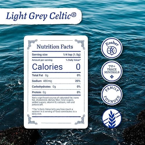 Celtic Sea Salt Light Grey Coarse – Unrefined Mineral Salt, 70+ Trace Minerals, Sustainably Harvested, GMP Certified – Cooking, Finishing, Hydration, Grinder Use – ½ Pound Resealable Bag thumbnail 2
