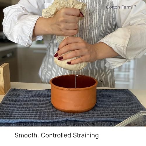 Cotton Farm Grade 100 Cheese Cloths for Straining & Cooking, 18 × 18 Inch, 100% Unbleached Cotton Cheesecloth, Butter Muslin, Finished Edge, Reusable & Pre-Washed thumbnail 2