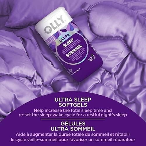 OLLY Ultra Strength Sleep Softgels, 10mg Melatonin, L-Theanine, Chamomile, Magnesium, Lemon Balm, Sleep Nighttime Sleep Aid 60 count thumbnail 7