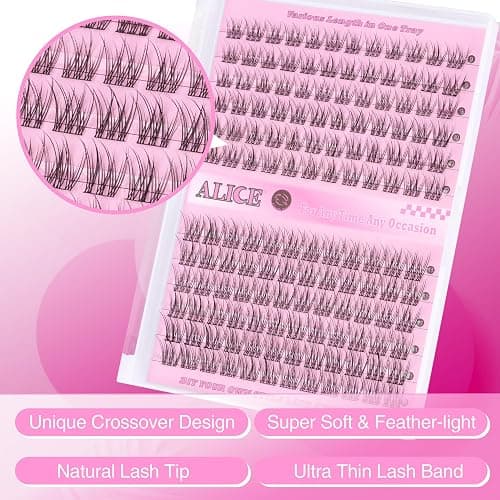 ALICE Natural Lash Clusters DIY Eyelash Extensions 9-11mm Short Individual Lashes Wispy Lash Extensions Handmade Eyelash Clusters 144 Pcs thumbnail 2