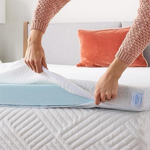 Linenspa 3 Inch Gel Infused Memory Foam Mattress Topper with Removable Cover – Ventilated and Breathable – Washable Cover - Twin XL