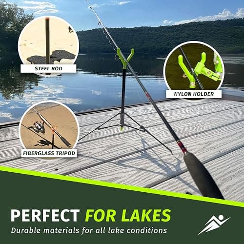 FISHIN' STIX Ready to Fish Kit - Includes 30" Rod Holder, All Terrain Stand Tripod and Bite Alarm thumbnail 5