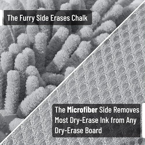 Mr. Pen- Microfiber Shag Whiteboard Eraser, 4 Pack, Grey, Washable Microfiber Whiteboard Eraser thumbnail 5