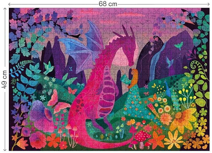 Elena Essex Puzzles for Adults 1000 Pieces - Enchanted Forest | Jigsaw Puzzles | 1000 Piece Puzzle for Adults | Cool Magic Dragon Puzzle | 20x28inches thumbnail 3