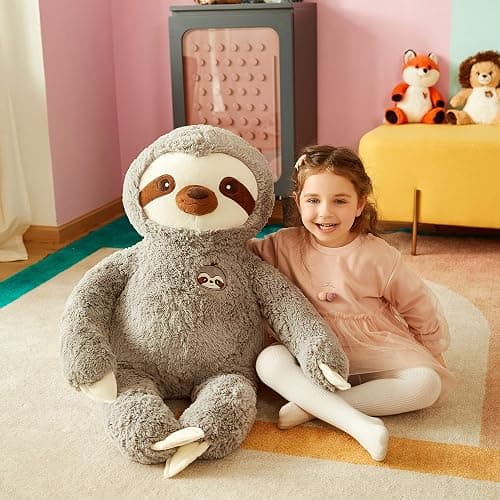 IKASA Large Sloth Stuffed Animal Plush Bradypode Toy for Children (Gray, 30 inches) thumbnail 4