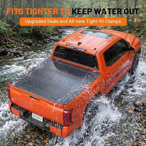 LX5 Low Profile Flip Up Truck Bed Cover for 22-26 Toyota Tundra 5.5ft (67") | Scratch& Weather Resistant FRP Panels, Aluminum Alloy Frame, Flip-Up Design Provides Full Bed Access, No-Drill Installation thumbnail 6