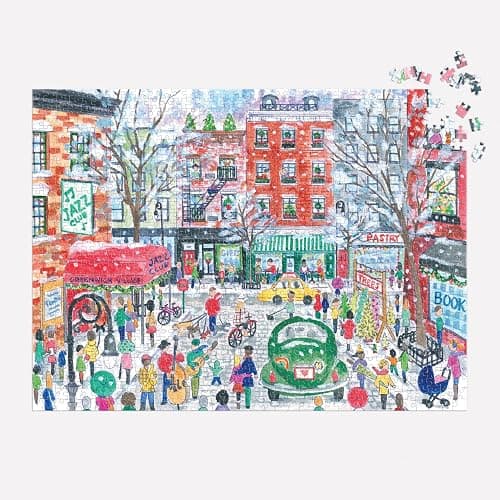 Galison Christmas in Greenwich Village – 1000 Piece Michael Storrings Jigsaw Puzzle Featuring Beautiful Artwork of The NYC Neighborhood in The Winter Time thumbnail 5