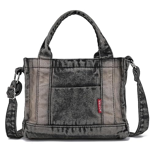 AOCINA Denim Purse Jean Tote Bag for Women Crossbody Shoulder Weekend Bags Denim Purses and Handbags for Women - Image 1