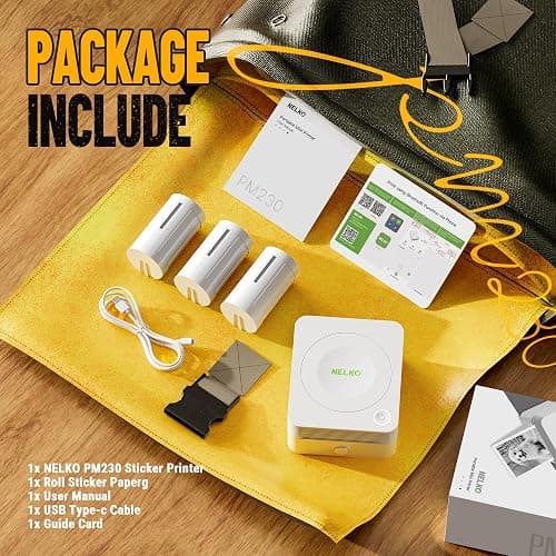 Nelko Sticker Printer, PM230 Print Pod Mini Bluetooth Portabel Sticker Maker with 3 Rolls Paper, Print Pods with Multiple Templates for Phone & Tablet, Smart AI APP，Valentine's Day Gifts, White thumbnail 6