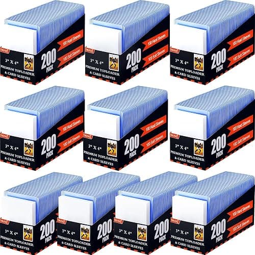 TRUGQ 2000 Card Sleeves Toploads for Cards,3" x 4" Baseball Card Protectors,Premium Standard Size Trading Hard Plastic Card Holder for Sports Football Cards(1000 Hard Protectors +1000 Soft Sleeves) - Image 1
