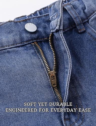 Peakpride Girls Jean Shorts Baggy Wide Leg Washed Bermuda Denim Shorts Straight Leg Cute Summer Y2K Streetwear 7-14Y thumbnail 8