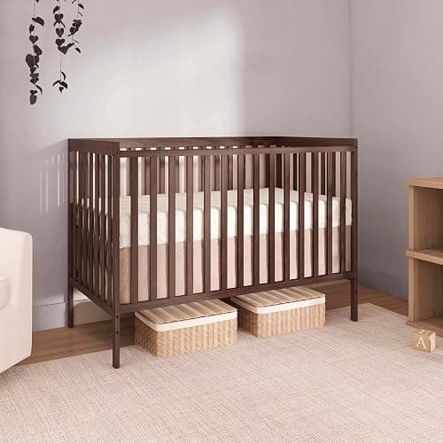 Dream On Me Synergy 5-in-1 Convertible Full Size Baby Crib, Smokey Oak | Converts to Toddler, Day & Full Size Bed, GREENGUARD Gold & BSA Verified, Straight Slat Rail, 3 Mattress Heights, 50 Lb Limit thumbnail 7