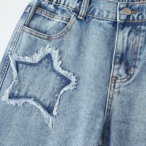 Baggy Jeans for Girls Trendy High Waisted Ripped Distressed Wide Leg Denim Pants Summer Trousers Y2K Streetwear 6-14Years thumbnail 7