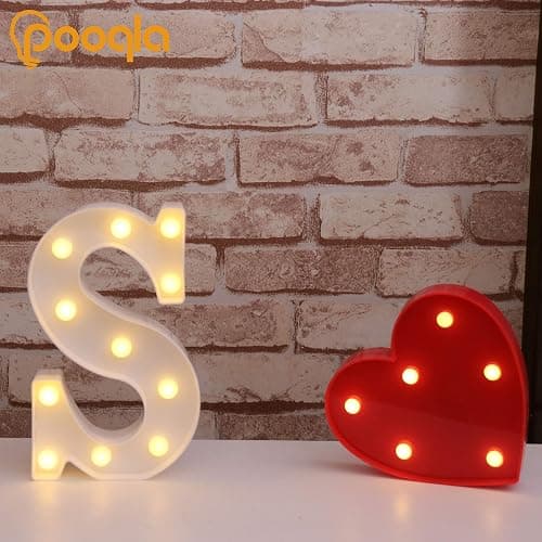 Pooqla LED Marquee Letter Lights Sign, Light Up Alphabet Letter for Home Party Wedding Decoration S thumbnail 4