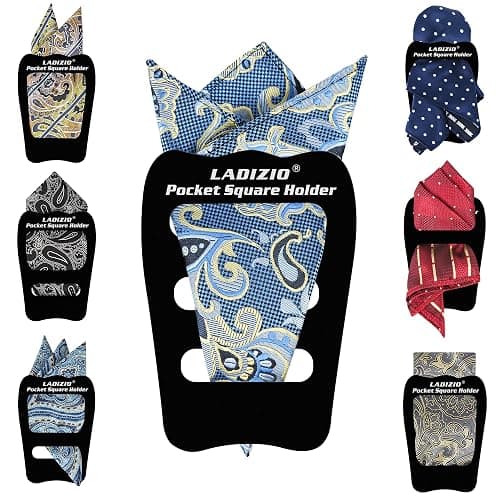 LADIZIO Pocket Square Holder, Pocket Squares for Men, Accessories for Men’s Square Scarf, Suits, 1/2/3/5/8 Pack Assorted thumbnail 6