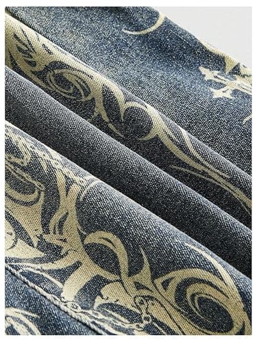 WDIRARA Women's Plus Size Goth Punk Graphic Flare Jeans Bootcut Denim Pants Streetwear thumbnail 2