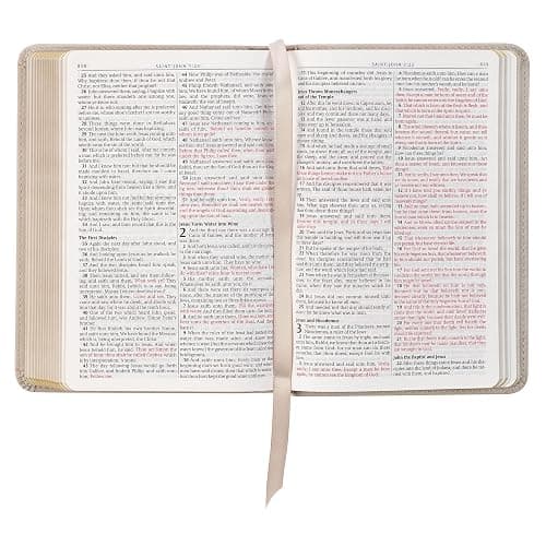 KJV Holy Bible, Compact Vegan Leather Red Letter Edition - Ribbon Marker, King James Version, Taupe (KJV Compact Editions) thumbnail 4