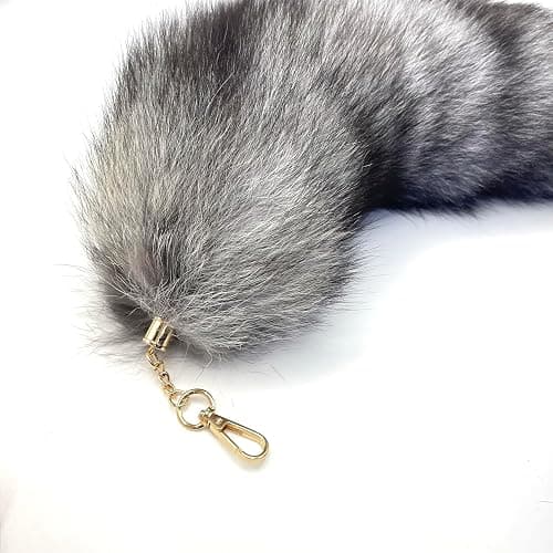 FEXATA Fox Tail Keychain silver blue fox tail thumbnail 2