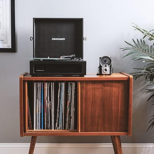 Crosley CR8017B-BK Voyager Vintage Portable Vinyl Record Player Turntable with Bluetooth in/Out and Built-in Speakers, Black thumbnail 12