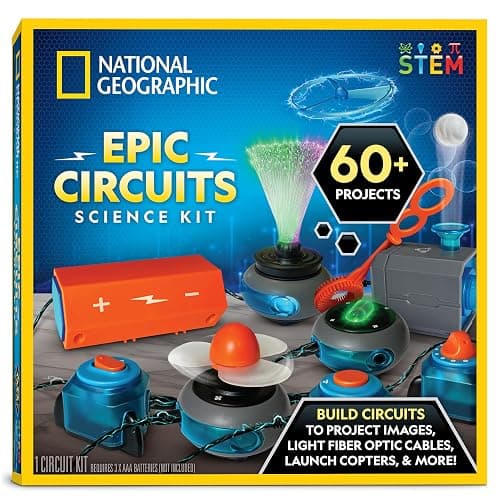 NATIONAL GEOGRAPHIC Circuit Maker Kit - Electronics Kit for Kids with 60 Electrical Circuit Projects, Electric Circuit STEM Toy, Electronic Projects, Electrical Circuit Kit for Kids, Electricity Kit - Image 1