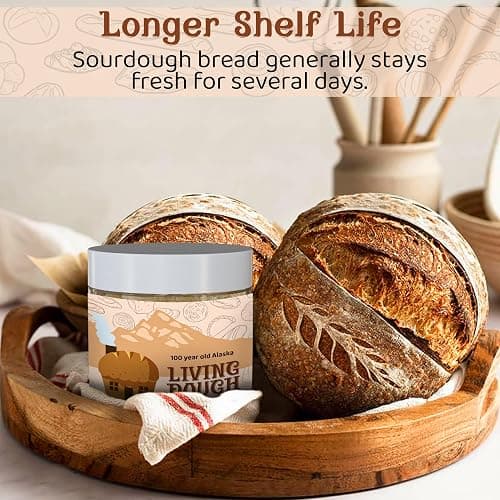Living Dough - 55 Year Old Amish Friendship Sourdough Starter Culture - Sweet and Organic Sourdough Starter for Baking - For Artisan Bread, Pizza Dough, Waffles & More thumbnail 5