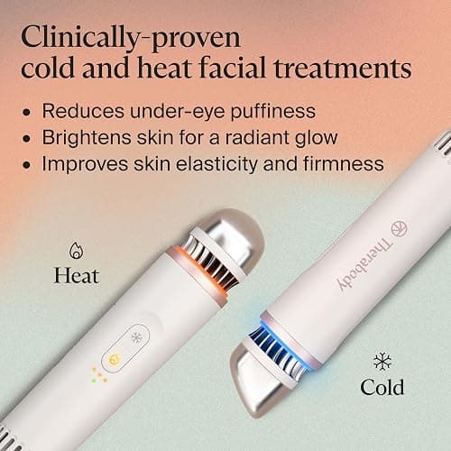 Therabody TheraFace Depuffing Wand – Cold and Heat Skincare Treatment to Depuff and Glow; Beauty Wand, Face Roller and Eye Massager for Eye Puffiness, Dark Circles and Skin Radiance (White) thumbnail 2