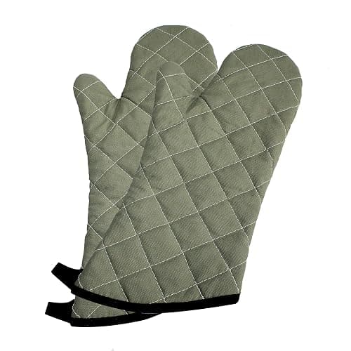 ARCLIBER Oven Mitts Heat Fire Resistant Oven Mitts 425 ° F, Quilted Terry Cloth Cotton Soft Lining Oven Gloves, Extra Long Kitchen Mittens for Cooking Baking - Image 1