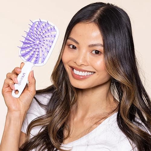FHI Heat UNbrush Plus — Curly Hair Brush for Gentle & Effective Detangling on Wet or Dry Fragile Hair Types — Detangler Brush w/ 84 UltraFlex Bristles, Ultra-light, Vented, Anti Static Hairbrush thumbnail 9