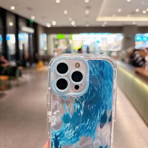 Pretaco for iPhone 14 Plus Case, Blue Dolphin Pattern Design,Glitter Sparkling Laser Case,2-in-1 with Beaded Wrist Strap,Soft TPU Frame, Shockproof and Anti-Shock, Suitable for Women & Girls thumbnail 4
