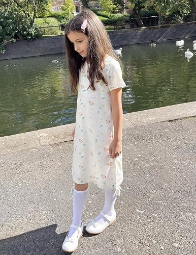 Arshiner Girls Nightgowns Summer Soft Cute Cartoon Print Pajama Sleep Dress for Kids 4-12 Years thumbnail 5