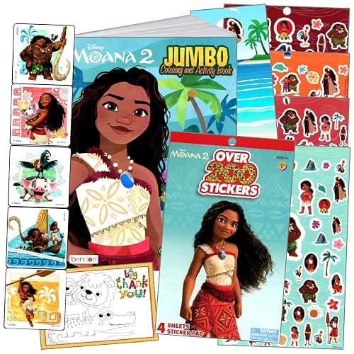 Disney Moana Coloring Books for Kids with Stickers with Moana Stickers, Coloring Book, and More - Image 1