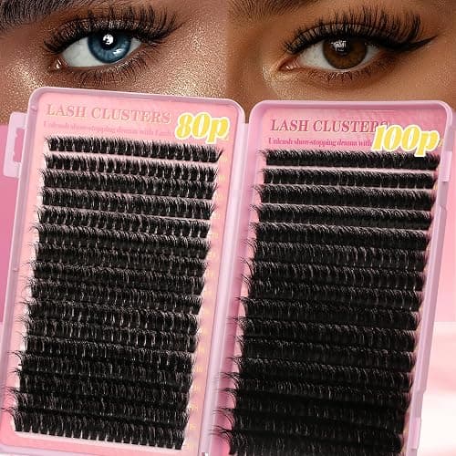 Gmagictobo Lash Clusters 80D 100D C Curl Lash Clusters Kit DIY Lash Extension Kit 640Pcs 10-18MM Individual Lashes Clusters Eyelash Extensions with Lash Bond and Seal Lash Tweezers thumbnail 3