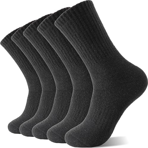 Sandsuced 5 Pack Merino Wool Boot Hiking Socks for Women Warm Winter Thick Thermal Cozy Work Soft Ladies Socks - Image 1