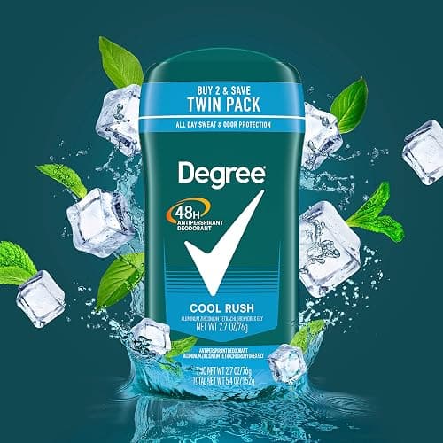 Degree Men Original Antiperspirant Deodorant Cool Rush Twin Pack 48-Hour Sweat & Odor Protection Antiperspirant For Men 2.7 oz thumbnail 5