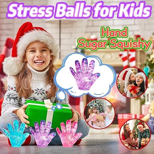 1Pcs Novelty Fake Hand Purple Squishy Fidget Toys Stress Balls for Kids Adults Sugar Ball Fidgets Sensory Toys Party Favors for Kids Squeeze Toy Stress Relief Toy Squeeze Squishy Ball (Purple) thumbnail 6