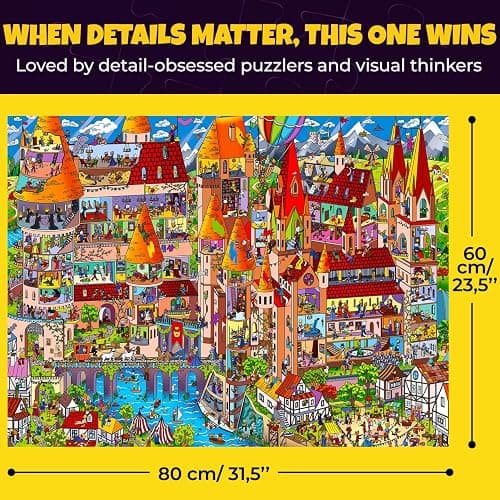 QUOKKA 1000 Piece Jigsaw Puzzle for Adults Knightly Cats – Premium Box Packaging with Extra Fun Challenges - Whimsical Cat Puzzle - Perfect for Relaxation & Creativity & Gift Giving thumbnail 2