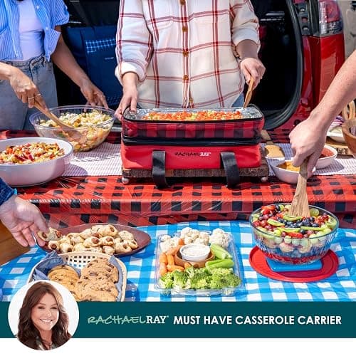 Rachael Ray Expandable Insulated Casserole Carrier for Hot or Cold Food, Thermal Lasagna Lugger Tote for Potluck, Parties, Picnic, and Cookouts, Fits 9" x 13" Baking Dish thumbnail 7