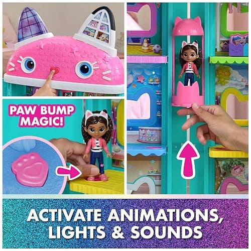 Gabby's Dollhouse: The Movie, Meow-Mazing Interactive Dollhouse, 7 Rooms, LCD Screen Eyes, Figures, Sound FX, Kids Toys for Girls & Boys Ages 3 and Up thumbnail 4